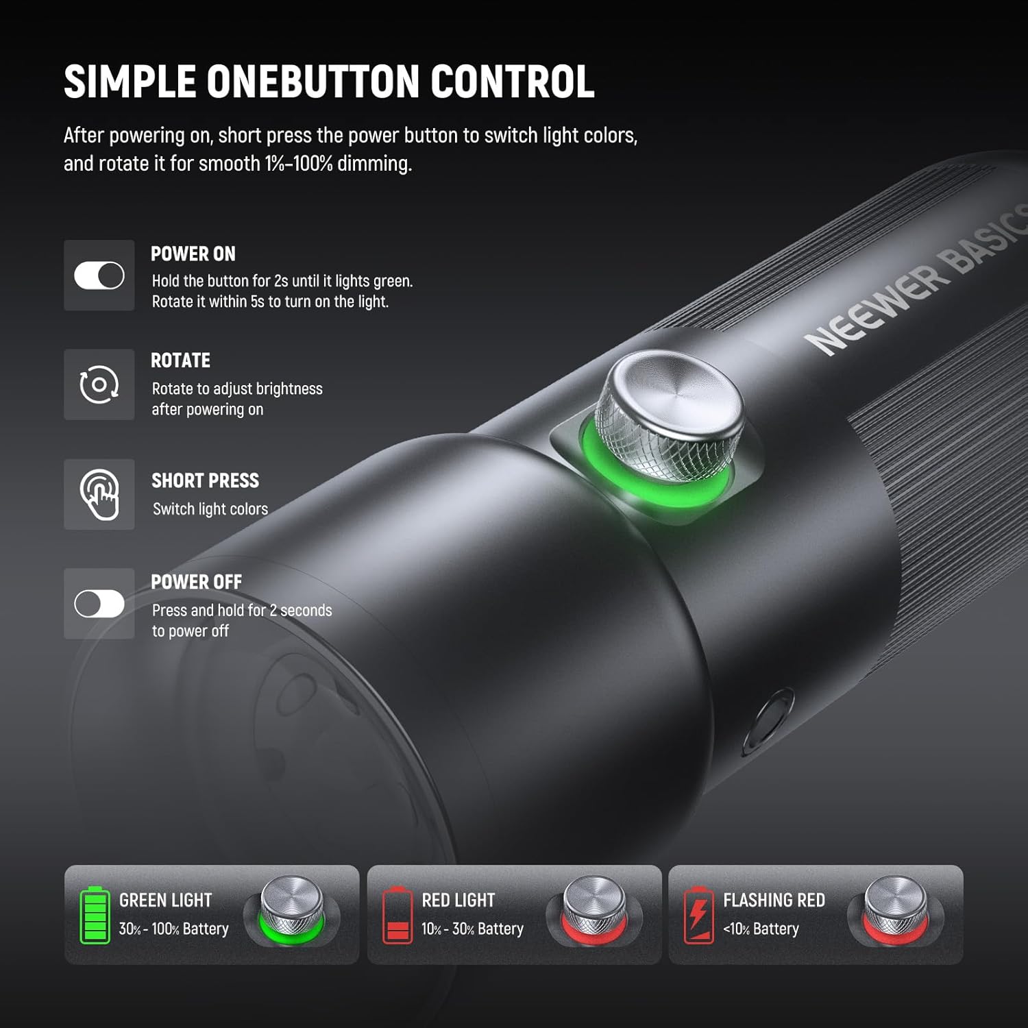 NEEWER Basics RGB Photography Flashlight