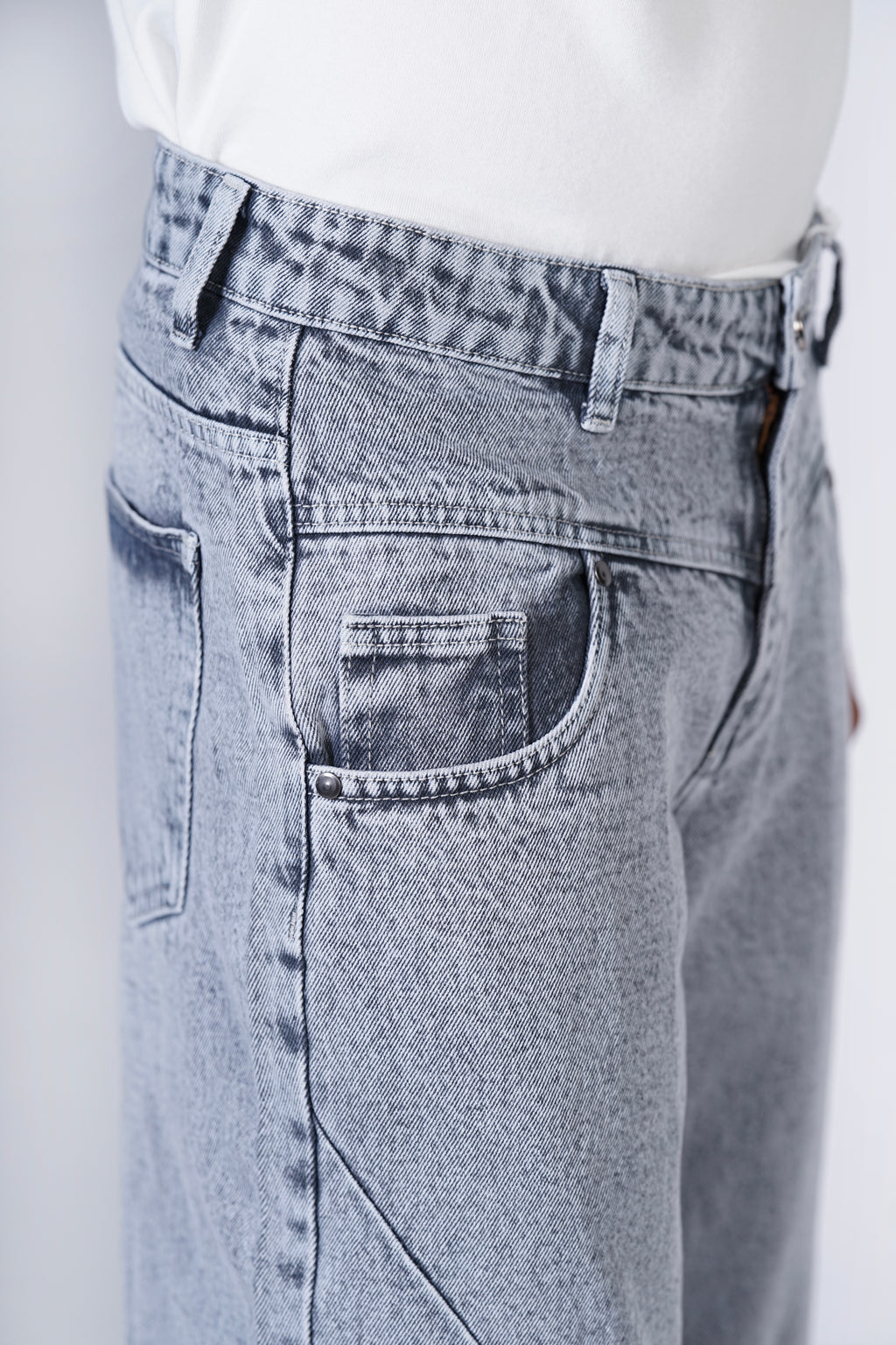 Double D grey jean,,Oversized Jeans - Denim Oversized Jeans