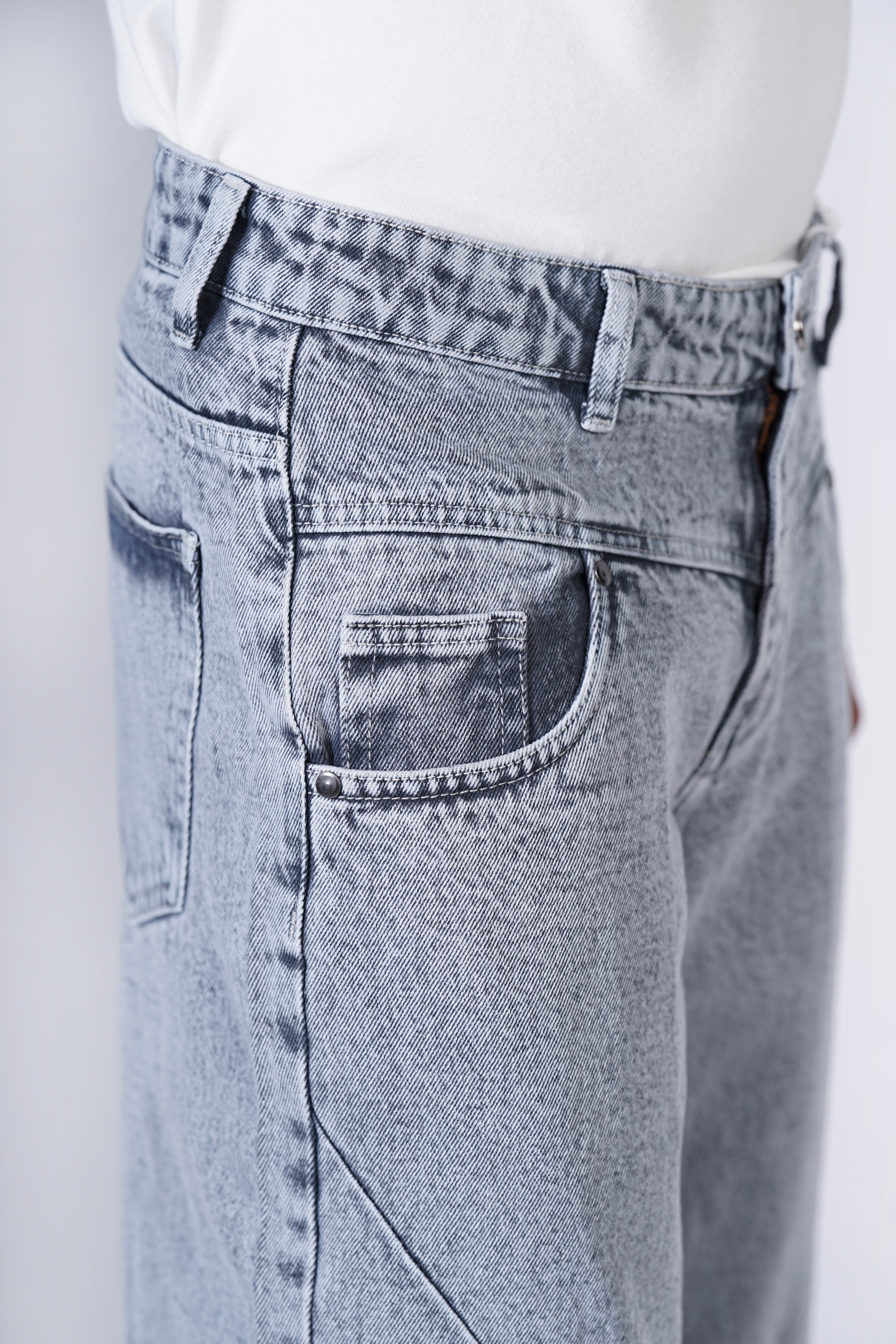 Double D grey jean,,Oversized Jeans - Denim Oversized Jeans