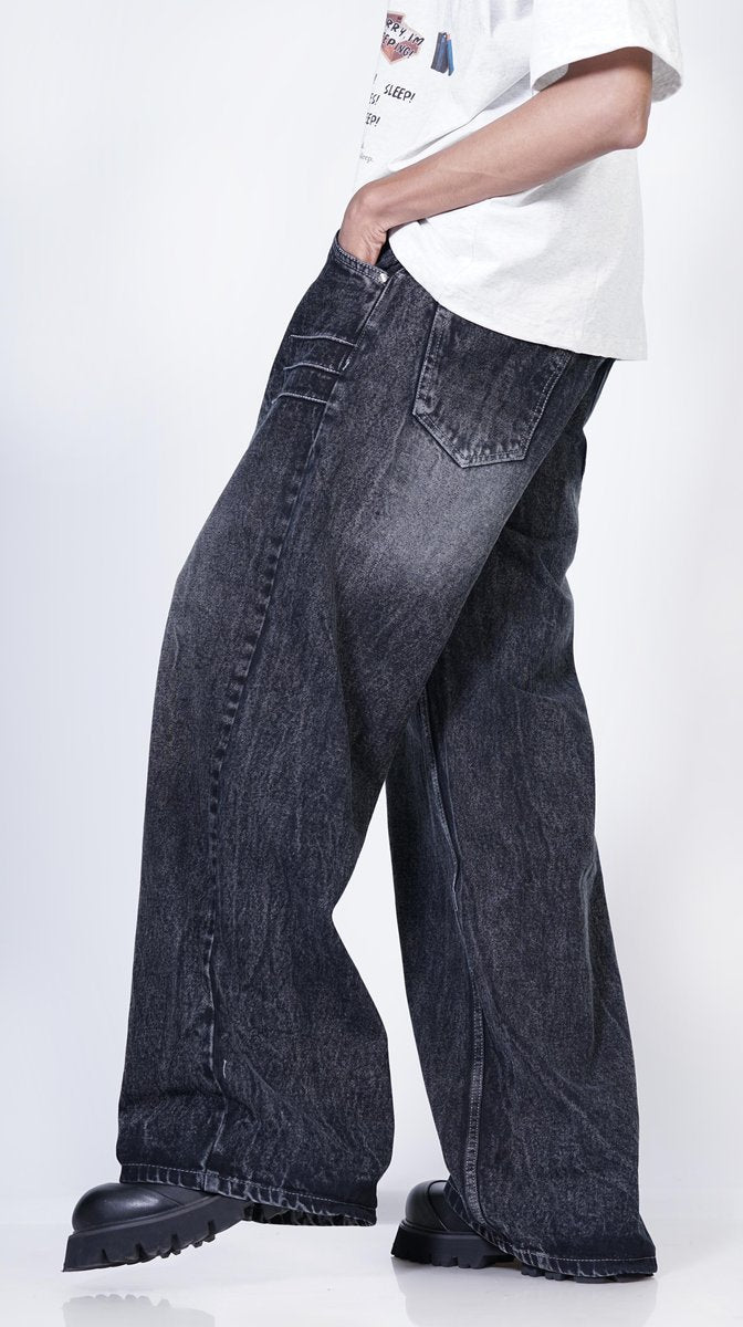 Claw cut jean , Oversized Jeans - Denim Oversized Jeans