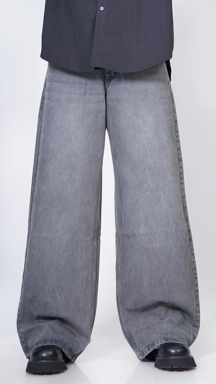 WASHED GRAY JEAN ,, Oversized Jeans - Denim Oversized Jeans