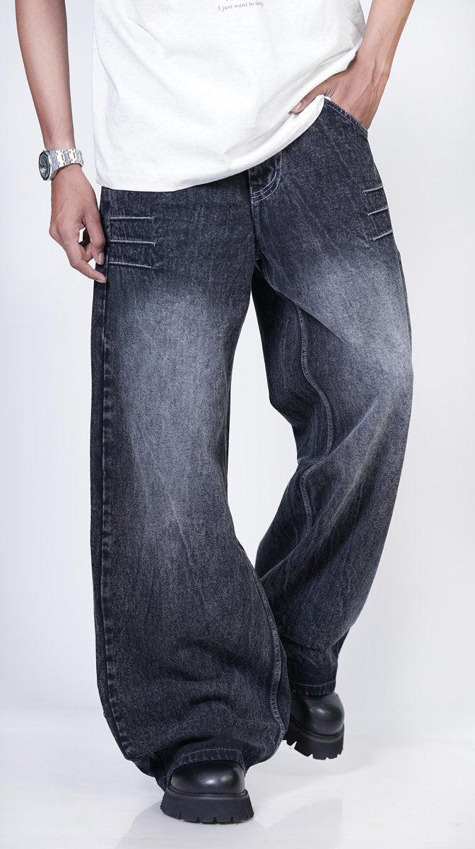 Claw cut jean , Oversized Jeans - Denim Oversized Jeans