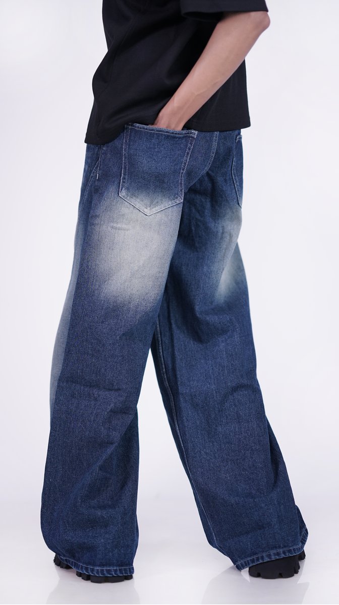 BRANDED 44 BLUE   ,Oversized Jeans - Denim Oversized Jeans